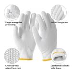 PLWJK Unisex white cotton polyester knitted safety gloves,suitable for gardening,warehouse,cooking work (12)