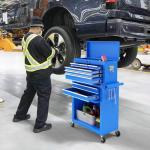 8-Drawer Rolling Tool Chest Tool Box,Removable Tool Storage Cabinet with 4 Wheels and Drawers,2 in 1 Portable Toolbox Organizer, Tool Chest with Lockable Drawer Gifts for Men, Blue