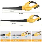 20V Cordless Leaf Blower Battery Powered Leaf Blower 290CFM/135MPH | Dual Batteries & Fast Charger | Lightweight, Balanced Design for Yard, Patio, Garage | 1-Year Warranty