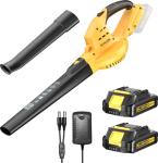 20V Cordless Leaf Blower Battery Powered Leaf Blower 290CFM/135MPH | Dual Batteries & Fast Charger | Lightweight, Balanced Design for Yard, Patio, Garage | 1-Year Warranty