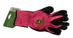 John Deere JD00021 Nitrile Foam Palm Dipped Gloves - Work Gloves for Women, Light-Duty Gloves with Elastic Wrist, Band Top Cuff, Black/Pink
