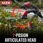MZK 2-in-1 20V Pole Mini Hedge Trimmer & Grass Shear, 13ft Reach, Electric Hedge Trimmer with Extension Pole, Multi-Angle (2*Batteries and Charger Included) HT08D11