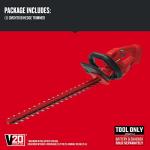 CRAFTSMAN V20 Cordless Hedge Trimmer, 20 inch, Bare Tool Only (CMCHT810B)