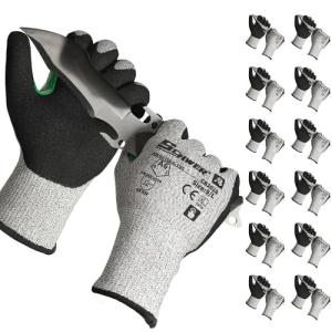 Schwer 12 Pairs Cut Resistant Gloves, Sandy Nitrile Coating，S, CR3088