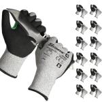 Schwer 12 Pairs Cut Resistant Gloves, Sandy Nitrile Coating，S, CR3088