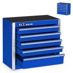 P.I.T. Mini Blue Tool Box, Portable 5-Drawer Micro Roll Cab Steel Stackable Tool Box with Liner, Blue Small Tool Case for Tools Storage and Organizers, Home DIY