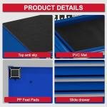 P.I.T. Mini Blue Tool Box, Portable 5-Drawer Micro Roll Cab Steel Stackable Tool Box with Liner, Blue Small Tool Case for Tools Storage and Organizers, Home DIY