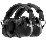 Dr.meter Hearing Protection Ear Muffs, 31dB Noise Reduction Safety Earmuffs with Adjustable Headband for Adults Kids Autism Sensory, Ear Muff for Yard Work, Mowing or Hunting -Pure Black 2PACK