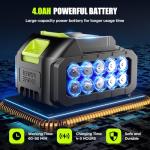 YKYI Cordless Pressure Washer Battery Powered, 30 Speed Level, 1200 PSI Portable Power Washer with 6-in-1 Nozzle, 24FT High-Elastic Hose, Handheld Pressure Washer for Car, Garden Cleaning (Gray)