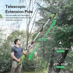 VIVOSUN 20" Cordless Pole Hedge Trimmer, 20V Electric Bush Trimmer with 20” Dual-Action Laser Blade, Adjustable Cutting Head, 0.55" Cutting Capacity, 2.0AH Battery and Fast Charger Included