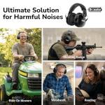 Dr.meter Hearing Protection Ear Muffs, 31dB Noise Reduction Safety Earmuffs with Adjustable Headband for Adults Kids Autism Sensory, Ear Muff for Yard Work, Mowing or Hunting -Pure Black 2PACK