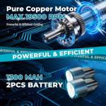 SIEARPUORL 12V Cordless Angle Grinder,19500 RPM Max Speed with 2 Batteries & Charger,4PCS Accessories Kit for Metal Wood Cutting and Grinding