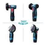 SIEARPUORL 12V Cordless Angle Grinder,19500 RPM Max Speed with 2 Batteries & Charger,4PCS Accessories Kit for Metal Wood Cutting and Grinding