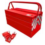 YATOINTO Metal Cantilever Tool Box 18 Inch, 3 Layers 5 Tray Portable Fold Out Tool Box Organizer Storage for Home Studio Auto Repair Factory 18" * 8 "* 8"