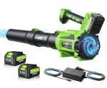 Leaf Blower Cordless, 650CFM Electric Leaf Blower with 2 x 5.0Ah Batteries and Charger, 6-Speed Modes, Brushless Motor, Powerful Blowers for Lawn Care, Yard, Patio, Dust, Blowing Leaves