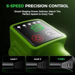 Leaf Blower Cordless, 650CFM Electric Leaf Blower with 2 x 5.0Ah Batteries and Charger, 6-Speed Modes, Brushless Motor, Powerful Blowers for Lawn Care, Yard, Patio, Dust, Blowing Leaves