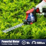 Hedge Trimmer Cordless for Milwaukee 18V MAX Battery, 1500RPM Grass Trimmer Electric Hedge Trimmer, 2 in 1 Design, Perfect for Yard, Garden, and Lawn Care(Battery Not Included) (Red)