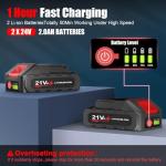 BAHNU Leaf Blower Cordless with Battery, Turbo Jet Leaf Blower, 21V*2 Pcs Batteries Electric Blower for Patio Cleaning, Lawn Care, Blowing Leaves and Dust (Black-Adjustable Speed)