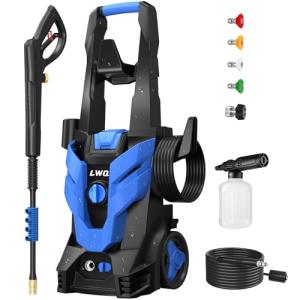 Pressure Washer, Power Washer with 4 Quick Connect Nozzles 1 Foam Cannon, Pressure Cleaning Machine for Cars/Fences/Driveways/Patios/Home Cleaning