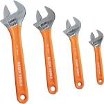 Klein Tools D5074 Adjustable Wrench Set, Extra Capacity, 6-Inch, 8-Inch, 10-Inch, 12-Inch, Forged Alloy Steel, Metric and SAE, 4-Piece