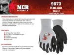 MCR Safety 9673 NXG 13 Gauge Gray Nylon Black Nitrile Foam Coated Palm, Work Gloves (12 Pair) (XL)