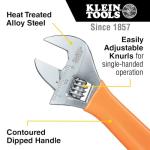Klein Tools D5074 Adjustable Wrench Set, Extra Capacity, 6-Inch, 8-Inch, 10-Inch, 12-Inch, Forged Alloy Steel, Metric and SAE, 4-Piece