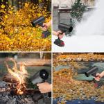 BAHNU Leaf Blower Cordless with Battery, Turbo Jet Leaf Blower, 21V*2 Pcs Batteries Electric Blower for Patio Cleaning, Lawn Care, Blowing Leaves and Dust (Black-Adjustable Speed)