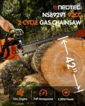 NEOTEC NS892V1 92cc Gas Powered Chainsaw with 36 inch Bar and Chain 5.2KW 7HP 2-Cycle Engine Motosierra De Gasolina Chain Saw Big Wood Cutting Tree Pruning All Parts Fits for MS660 G660