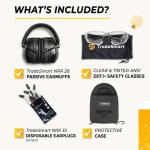 TradeSmart All-in-One Shooting Ear Protection - Comfort+ NRR 28 Earmuffs, Glasses & Earplugs + Carry Case