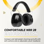 TradeSmart All-in-One Shooting Ear Protection - Comfort+ NRR 28 Earmuffs, Glasses & Earplugs + Carry Case