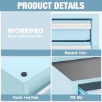 WORKPRO 12.5" Mini Tool Box with 2 Drawers & 1 Open Top Storage, Small Metal Tool Chest with PVC Liners & PP Feet Pads, Cold Rolled Steel Toolbox with Drawer Liners & Magnetic Tabs