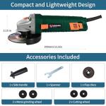 Angle Grinder, 7.5-Amp 4 1/2 Angle Grinder Tool, Variable Speed Angle Grinder, Electric Grinder Power Tools with Grinding, Polishing and Rust Removal Capabilities, Non-Slip and Shockproof Handle