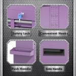 INTERGREAT Purple Tool Chest, 5-Drawer Rolling Storage Cabinet, Detachable Top Tool Box - Lockable Wheels, Garage & Workshop Barbershop Tool Cart