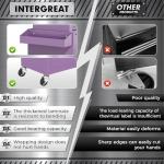 INTERGREAT Purple Tool Chest, 5-Drawer Rolling Storage Cabinet, Detachable Top Tool Box - Lockable Wheels, Garage & Workshop Barbershop Tool Cart