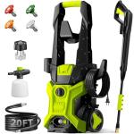 2026 upgraded Power washers for Home, 4 Quick-Connect Nozzles & Adjustable Soap Tank Washers for Cars, Driveways, Patios, Fences, Home Cleaning