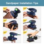 ZEITE 2.4 Amp 1/4 Sheet Sander with 12Pcs Sandpapers, Electric Palm Sander for Woodworking, 10 Ft Cord, 14000 OPM, Vacuum Attachment, Cyclonic Dust Box for Wood Polishing Sanding