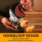 Detail Sander: DEKOPRO 1.5A Multi-Function Mouse Sander Electric Sander Tool Corded Palm Sanders with Dust Collection, 3 Additional Attachments &12pc Sandpapers for Sanding,Polishing,Removing Paint