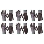 Amazon Basics Micro-Foam Nitrile Coated Safety Work Gloves, Nylon Liner Fiber, Touch Screen Compatible, Grey, Size 8, Medium, 6-Pack