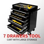Maxority 7-Drawer Heavy-Duty Rolling Tool Chest Cabinet with Lock Mobile Cart for Garage & Workshop, Black