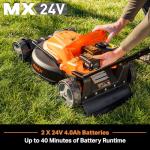 LawnMaster CLMF4819X 19-inch Brushless Cordless Lawn Mower with 2X24V MAX 4.0Ah Battery and a Dual Charger 6 Cutting Position