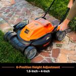 LawnMaster CLMF4819X 19-inch Brushless Cordless Lawn Mower with 2X24V MAX 4.0Ah Battery and a Dual Charger 6 Cutting Position