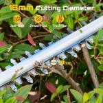 SEESII 20V Hedge Trimmer Cordless: 20" Electric Bush Trimmer - Dual 4.0Ah Batteries, Dual-Action Blade, 0.71" Blade Gap, Rotatable Handle, Lightweight Handheld Grass Shrub Clipper for Garden Yard