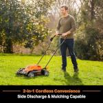 LawnMaster CLMF4819X 19-inch Brushless Cordless Lawn Mower with 2X24V MAX 4.0Ah Battery and a Dual Charger 6 Cutting Position