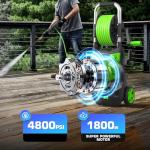 Professional Electric Pressure Washer 4800PSI, 4.0GPM Portable Power Washer with 4 QC Nozzles and Soap Bottle, Washer Machine for Cars/Home/Driveways/Patios/Decks/Fences (Green)