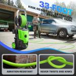 Professional Electric Pressure Washer 4800PSI, 4.0GPM Portable Power Washer with 4 QC Nozzles and Soap Bottle, Washer Machine for Cars/Home/Driveways/Patios/Decks/Fences (Green)
