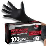 Venom Steel Industrial Nitrile Gloves, Chemical Resistant Disposable Black Gloves, Latex-Free, Powder-Free, Textured Grip, Heavy Duty Two-Layer Protection, 6 mil,Medium, 100 Count