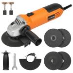 Extbtfor Angle Grinder,6.0-Amp Electric Angle Grinder Tool 4-1/2",11000RPM Metal Cutter Grinder with 4 Pcs Wheel for Cutting, Grinding, Polishing and Rust Removal