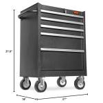 Wen 27-Inch Premium Rolling Tool Cabinet with Heavy Duty 21-Gauge Powder-Coated Steel Construction (GG262B)