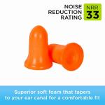 Amazon Basic Care Soft Foam Noise Cancelling Earplugs for Concerts, Hearing Protection, 100 Count (1 Pack of 50 Pairs)