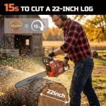 PROYAMA 62CC 2-Cycle Gas Powered Chainsaw, 22 Inch 18 Inch Handheld Cordless Petrol Chain Saw for Tree Wood Cutting